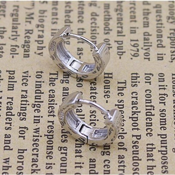 NEW 925 Sterling Silver Simple Hoop Earrings - Picture 5 of 8